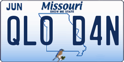 MO license plate QL0D4N