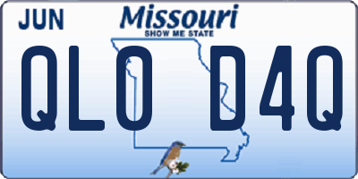 MO license plate QL0D4Q