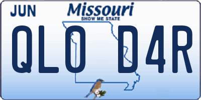 MO license plate QL0D4R