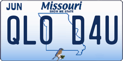 MO license plate QL0D4U