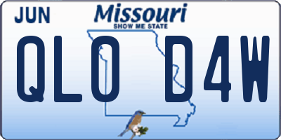 MO license plate QL0D4W