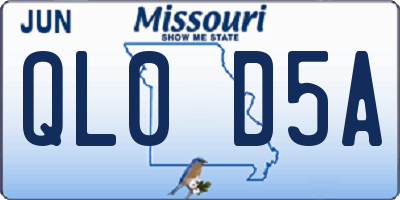 MO license plate QL0D5A