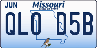 MO license plate QL0D5B