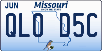 MO license plate QL0D5C