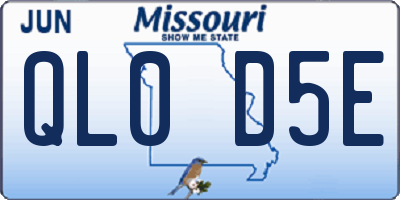MO license plate QL0D5E