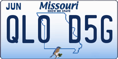 MO license plate QL0D5G