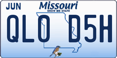MO license plate QL0D5H