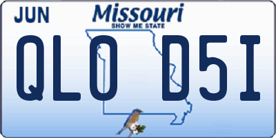 MO license plate QL0D5I