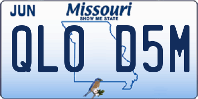 MO license plate QL0D5M