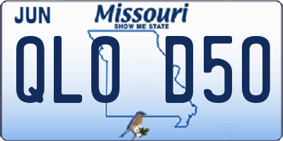 MO license plate QL0D5O
