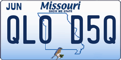 MO license plate QL0D5Q