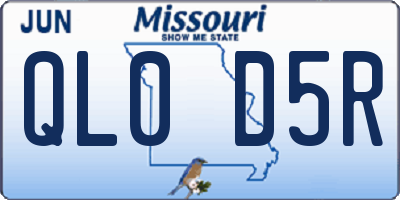 MO license plate QL0D5R