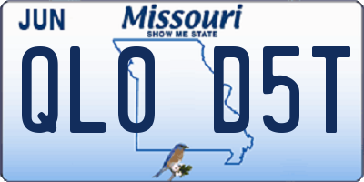 MO license plate QL0D5T