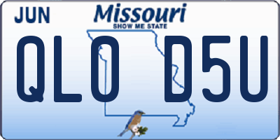 MO license plate QL0D5U