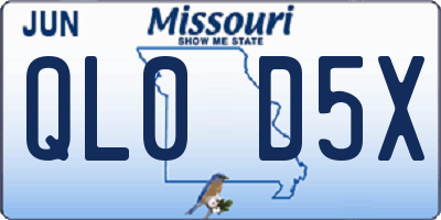 MO license plate QL0D5X