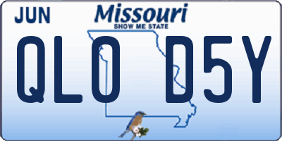 MO license plate QL0D5Y