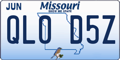 MO license plate QL0D5Z
