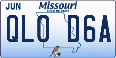 MO license plate QL0D6A