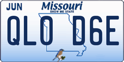 MO license plate QL0D6E
