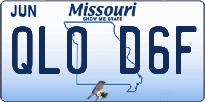 MO license plate QL0D6F