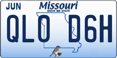MO license plate QL0D6H