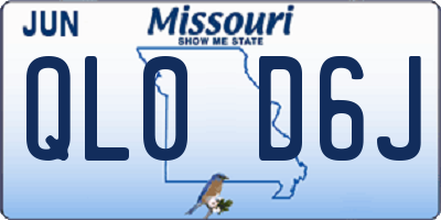 MO license plate QL0D6J