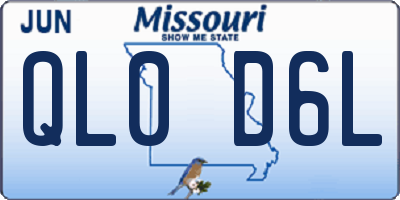 MO license plate QL0D6L