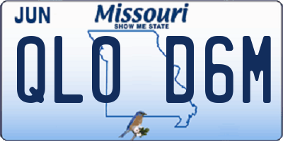 MO license plate QL0D6M
