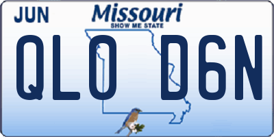 MO license plate QL0D6N