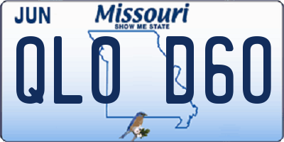 MO license plate QL0D6O