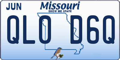 MO license plate QL0D6Q