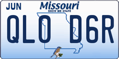 MO license plate QL0D6R