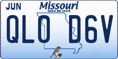 MO license plate QL0D6V
