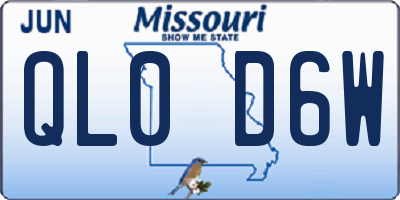 MO license plate QL0D6W