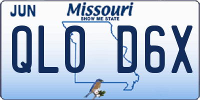 MO license plate QL0D6X