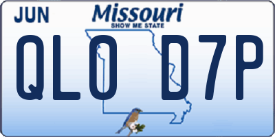 MO license plate QL0D7P