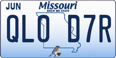 MO license plate QL0D7R