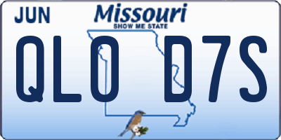 MO license plate QL0D7S