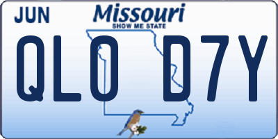 MO license plate QL0D7Y