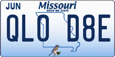 MO license plate QL0D8E
