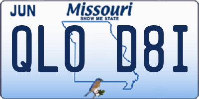 MO license plate QL0D8I