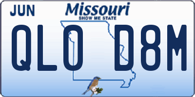 MO license plate QL0D8M