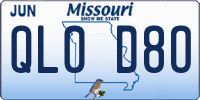 MO license plate QL0D8O