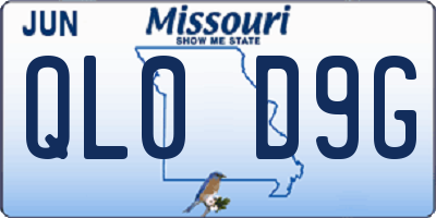 MO license plate QL0D9G