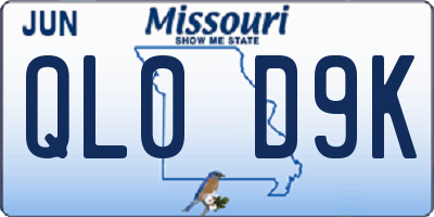 MO license plate QL0D9K