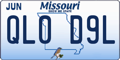 MO license plate QL0D9L