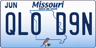 MO license plate QL0D9N