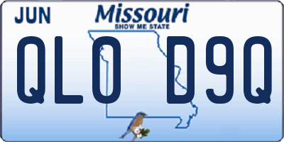 MO license plate QL0D9Q