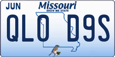 MO license plate QL0D9S