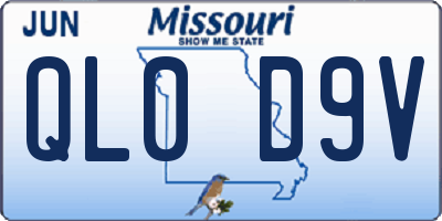 MO license plate QL0D9V